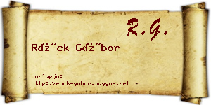 Röck Gábor névjegykártya